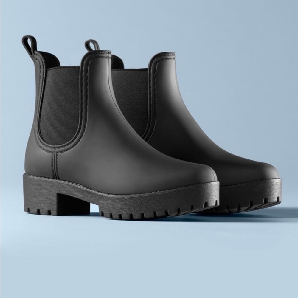 NWOT Jefferey Campbell Ankle Black Rain boots Sz 8